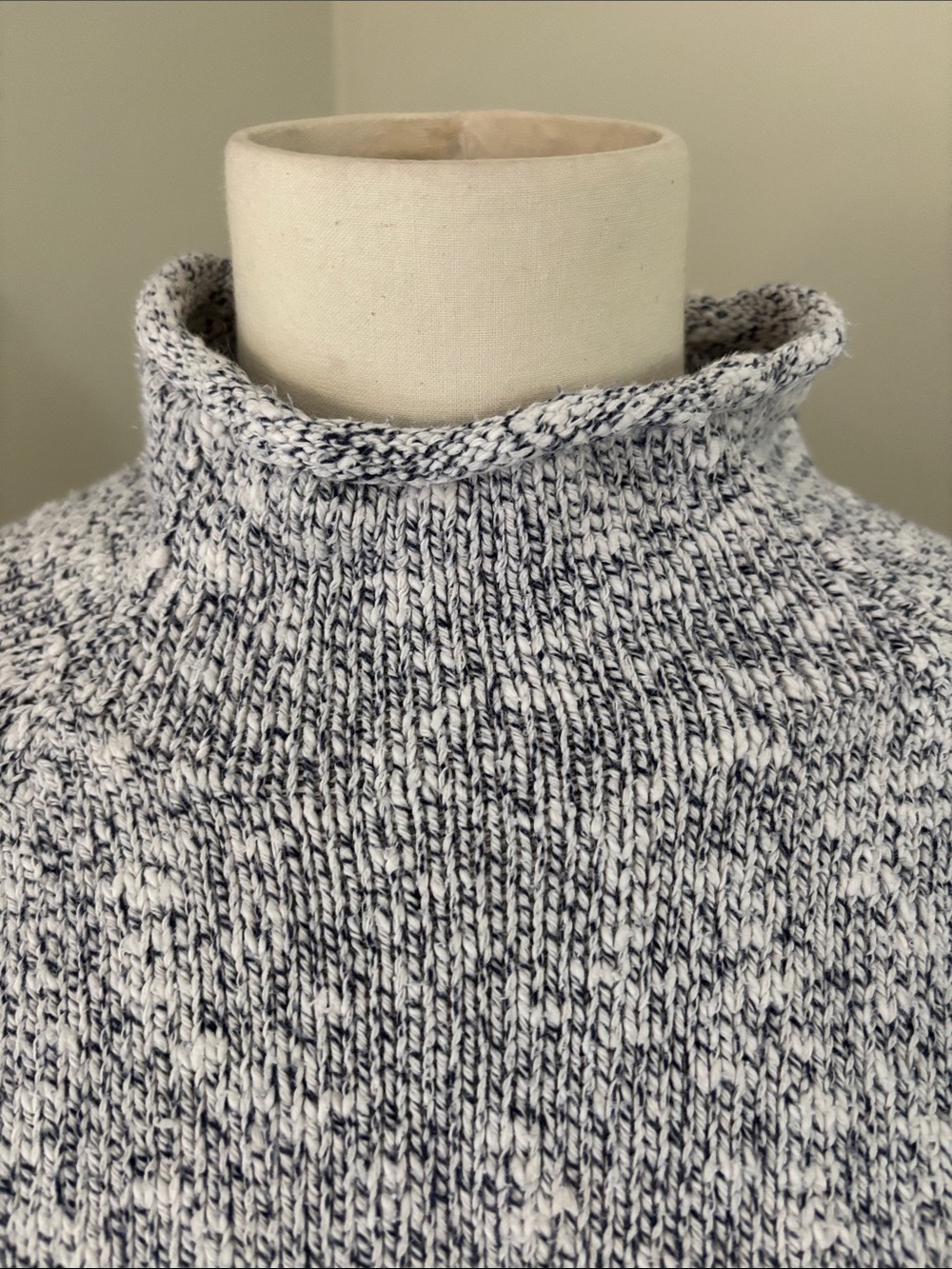LL Bean Cotton Ragg Sweater, Funnelneck Pullover Size M - Picture 2 of 8